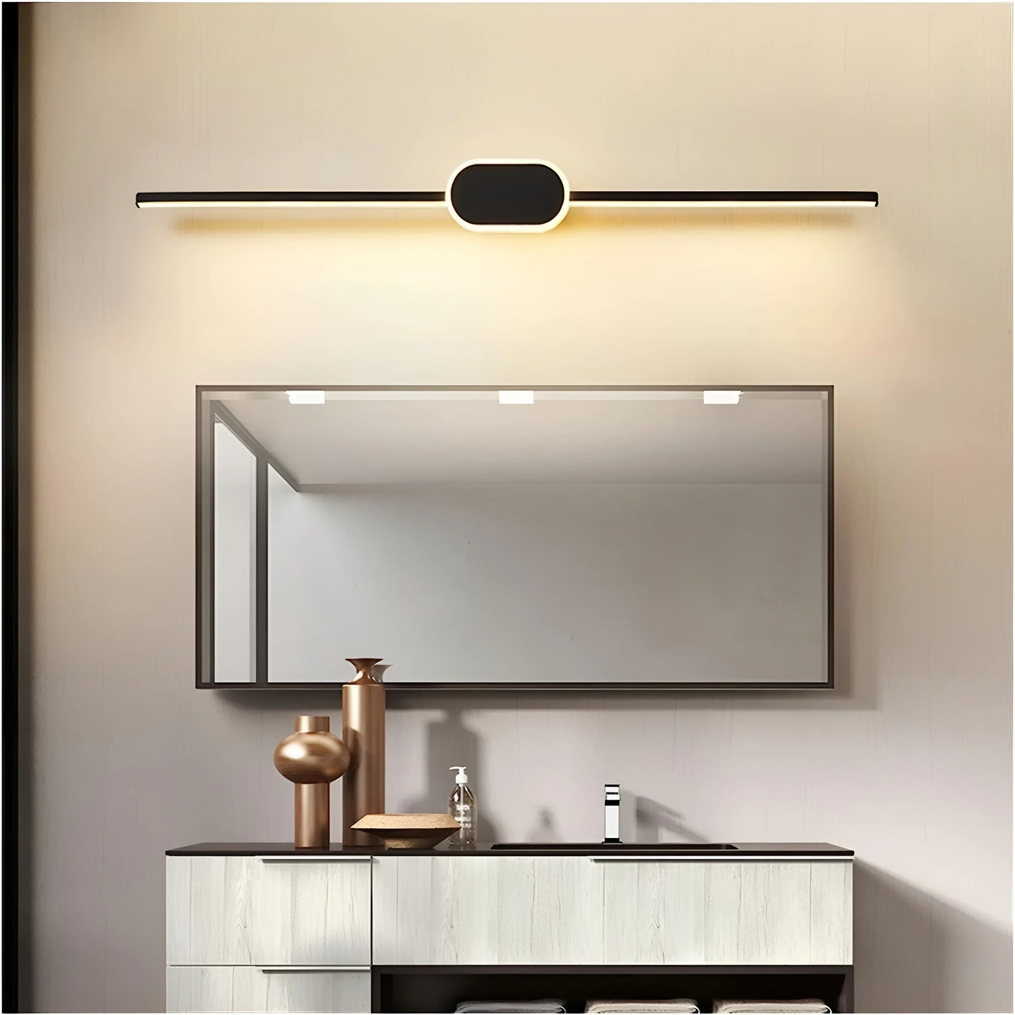 Calando LED Mirror Wall Lamp Black/White - Wall Lights & Sconces | Lucera Lighting
