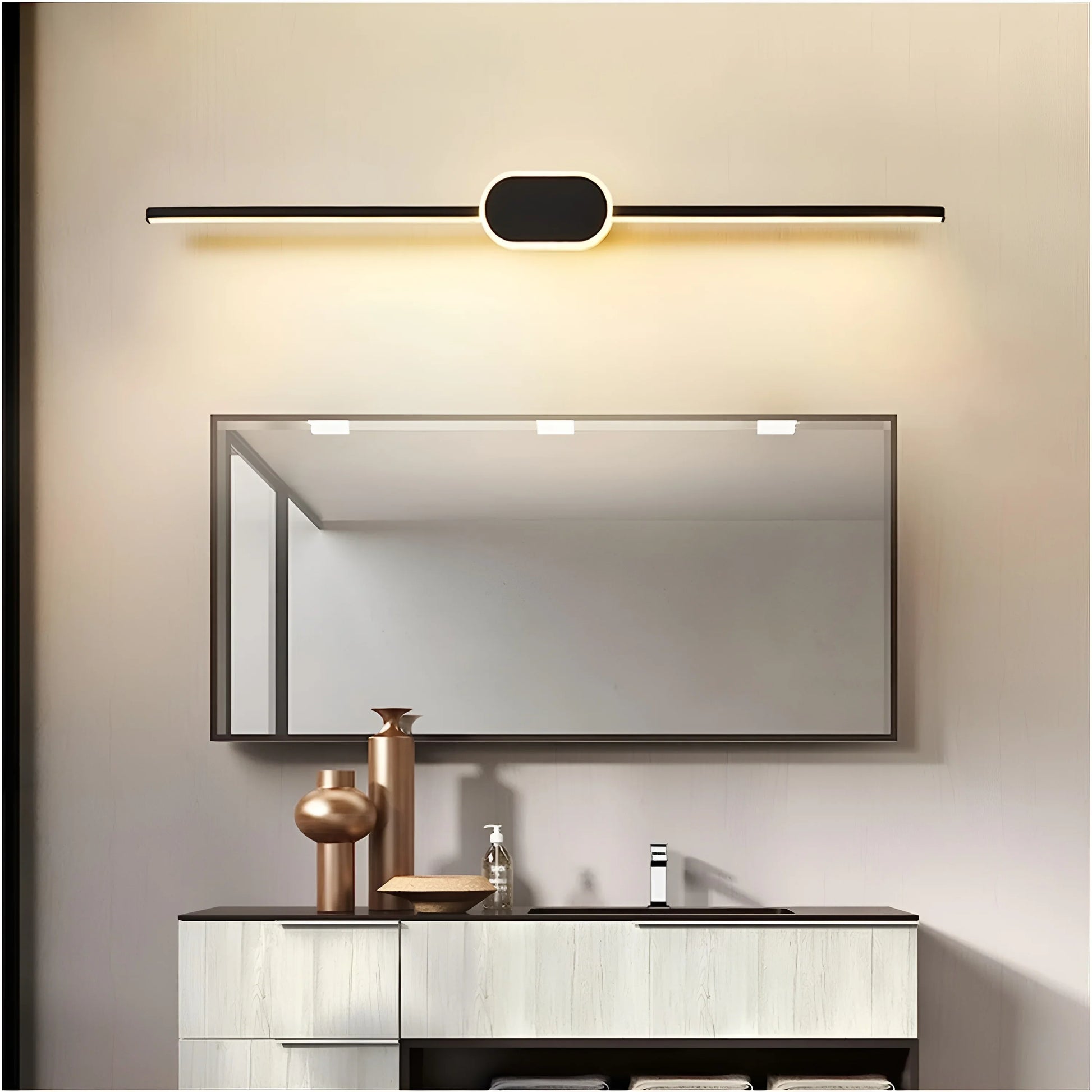 Calando LED Mirror Wall Lamp Black/White - Wall Lights & Sconces | Lucera Lighting