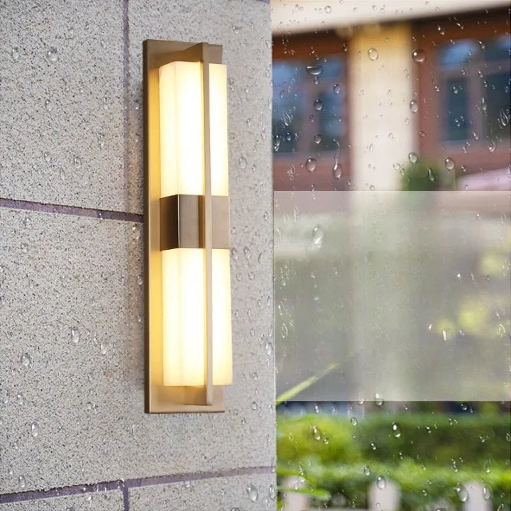 Ulrike Black/Copper Outdoor LED Wall Sconce - Exterior wall | Lucera Lighting