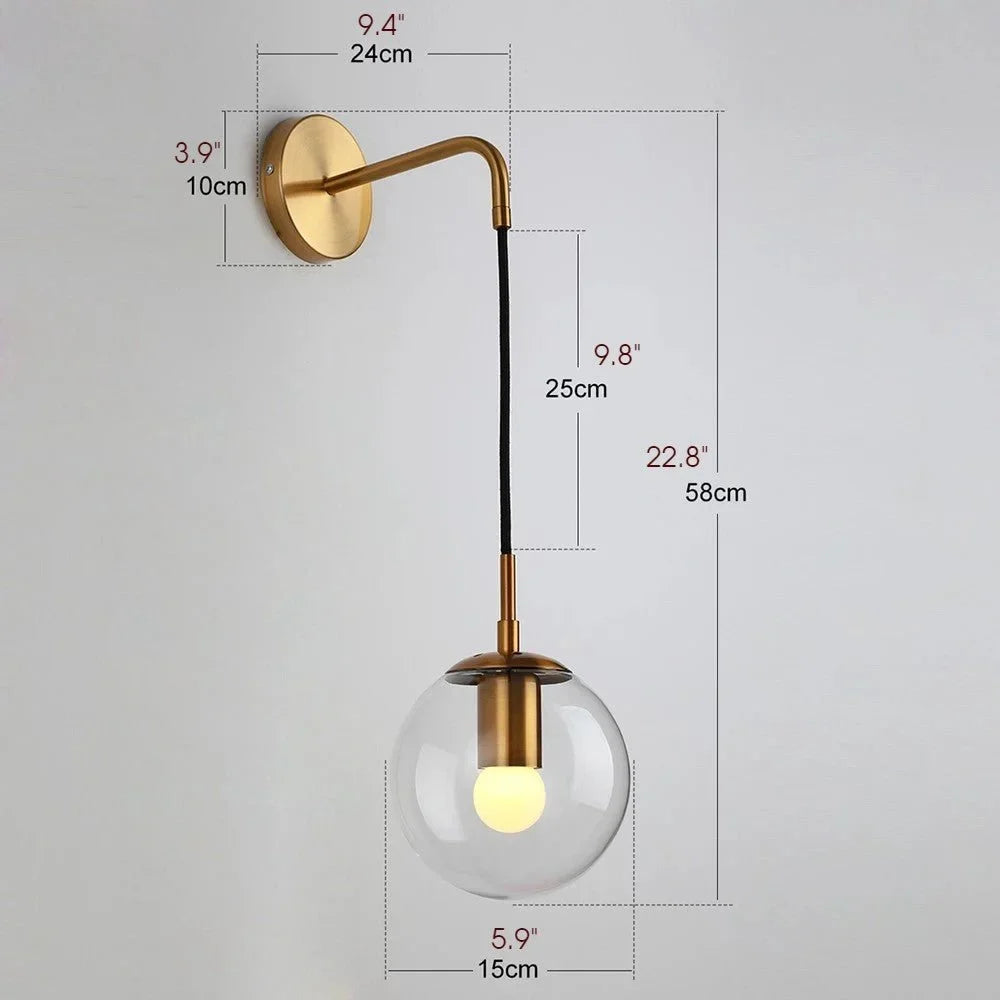 Rubato Modern LED Glass Ball Wall Lamp - Wall Lights & Sconces | Lucera Lighting