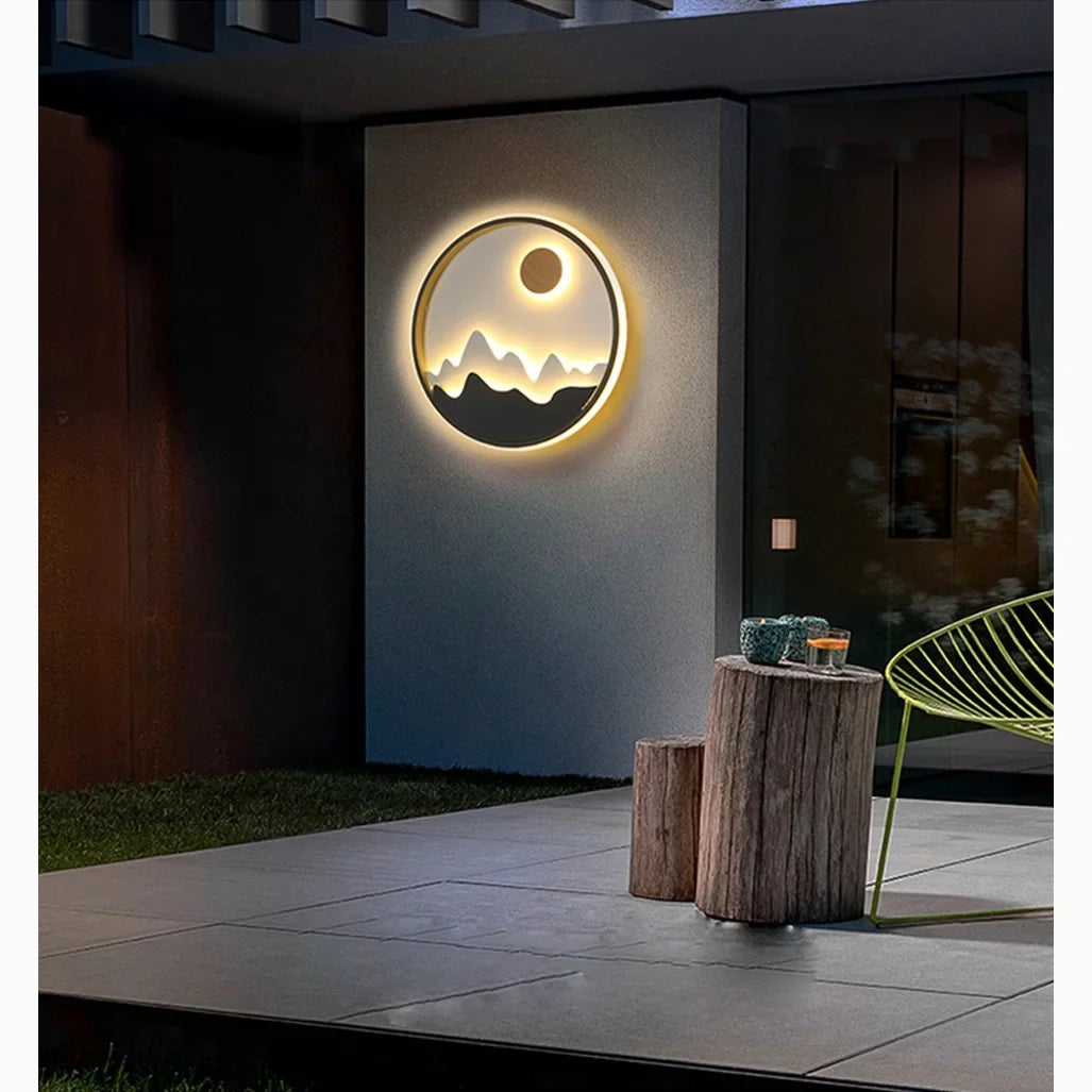Pascale Modern Round Outdoor Aluminum Wall Lamp - Exterior wall | Lucera Lighting