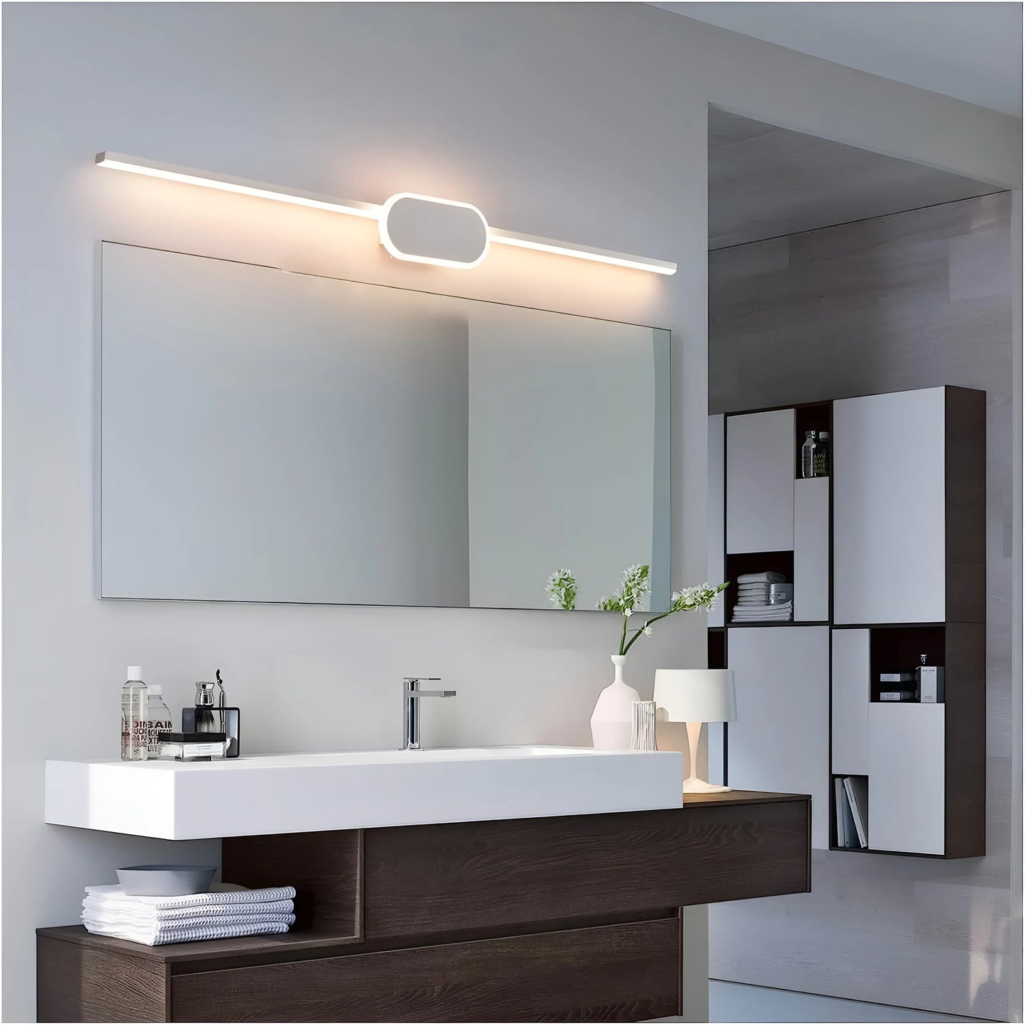 Calando LED Mirror Wall Lamp Black/White - Wall Lights & Sconces | Lucera Lighting