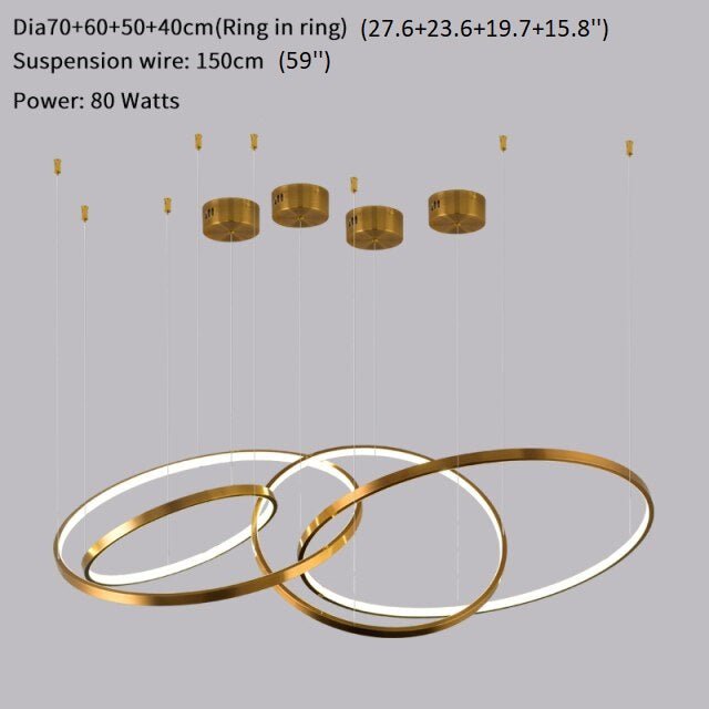 Gorse Large Ring Stainless Steel Light Fixture - Chandeliers | Lucera Lighting