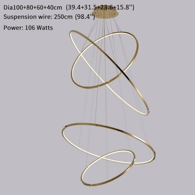 Gorse Large Ring Stainless Steel Light Fixture - Chandeliers | Lucera Lighting