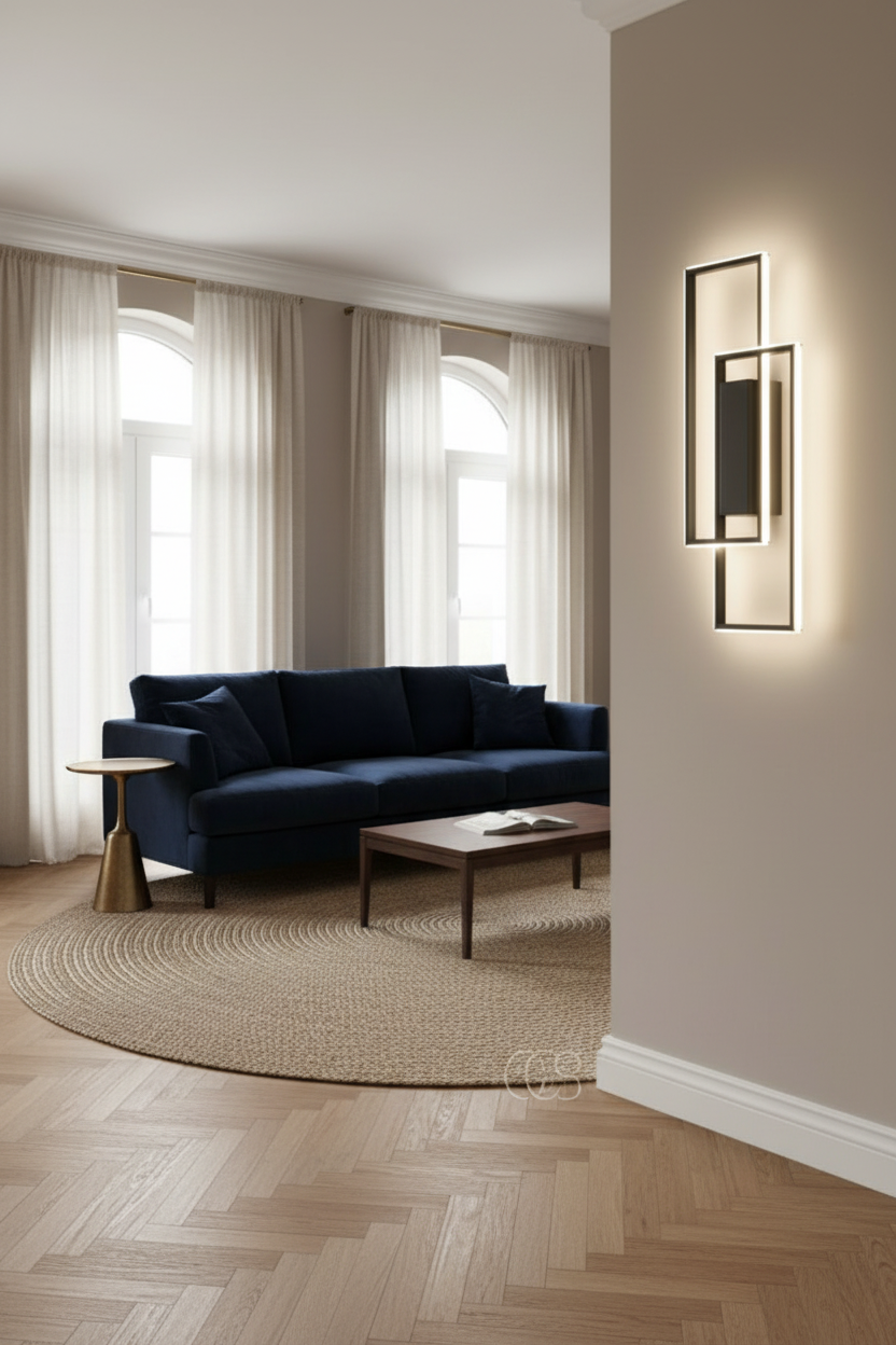 Modern Geometric Wall Light | Adjustable LED Colors for Serene Ambiance