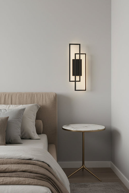 Modern Geometric Wall Light | Adjustable LED Colors for Serene Ambiance