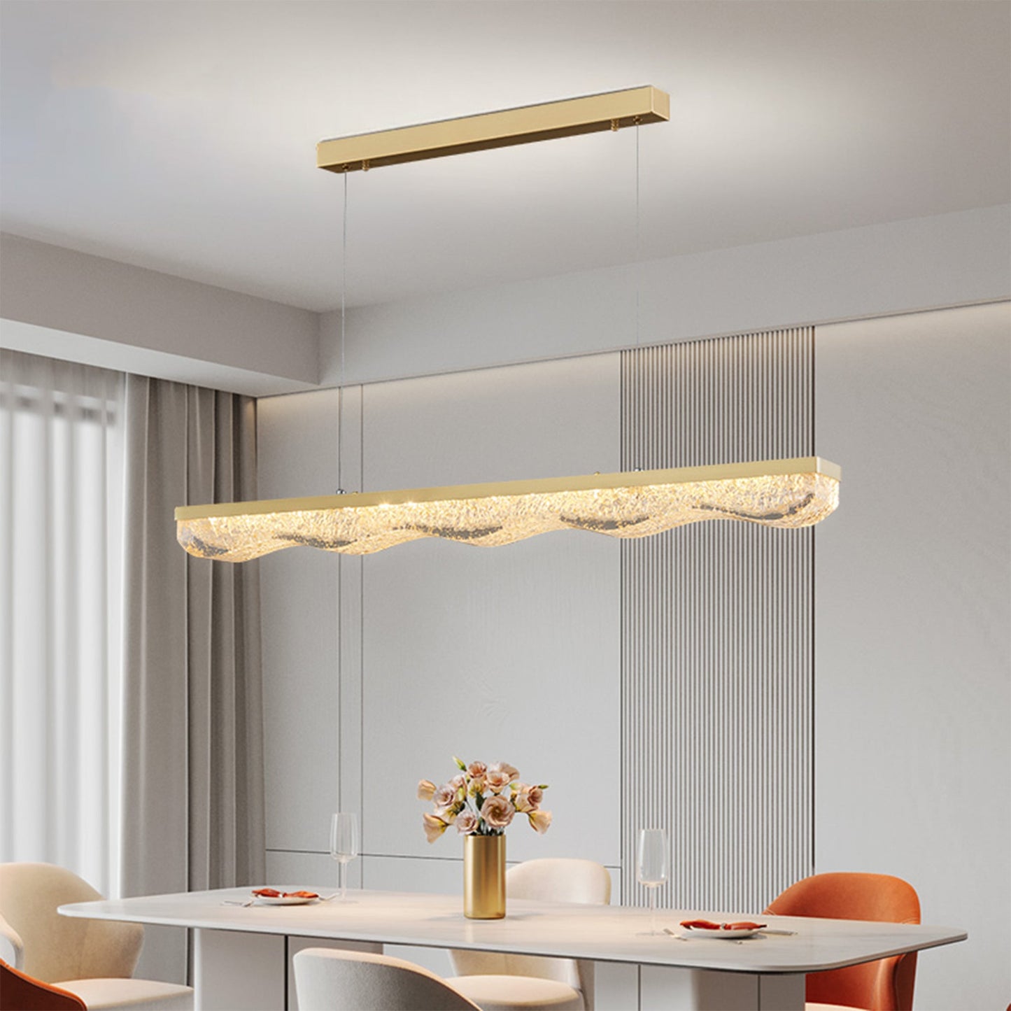 Malachite Rectangle Gold Chandelier - Pendant Lights | Lucera Lighting