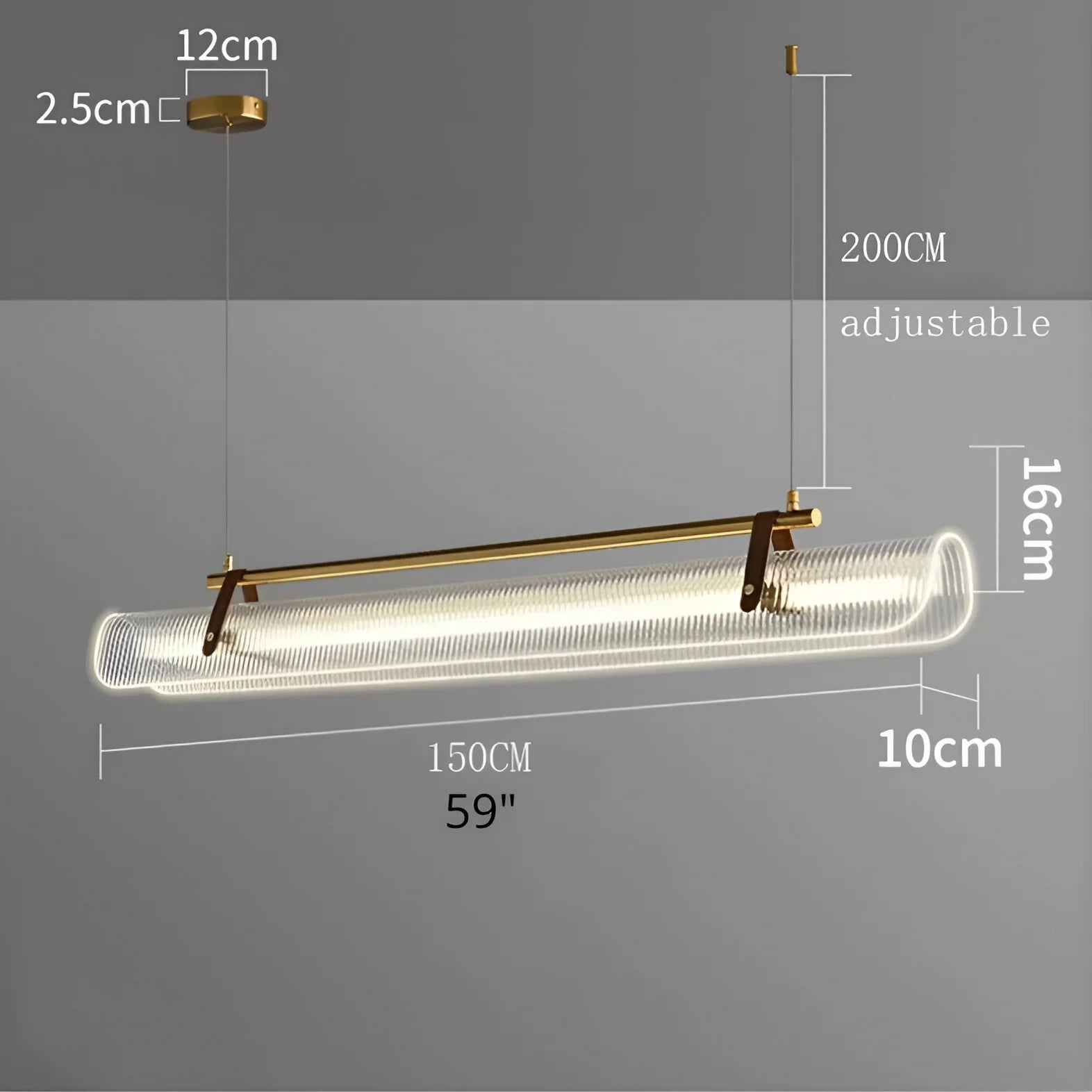 Naphthol Rectangle Metal and Leather Chandelier - Pendant Lights | Lucera Lighting