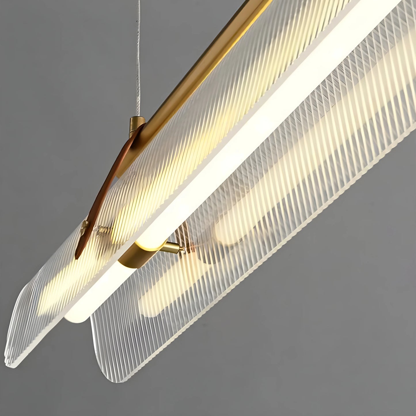 Magenta Rectangle Metal and Leather Chandelier L39.4 - Pendant Lights | Lucera Lighting