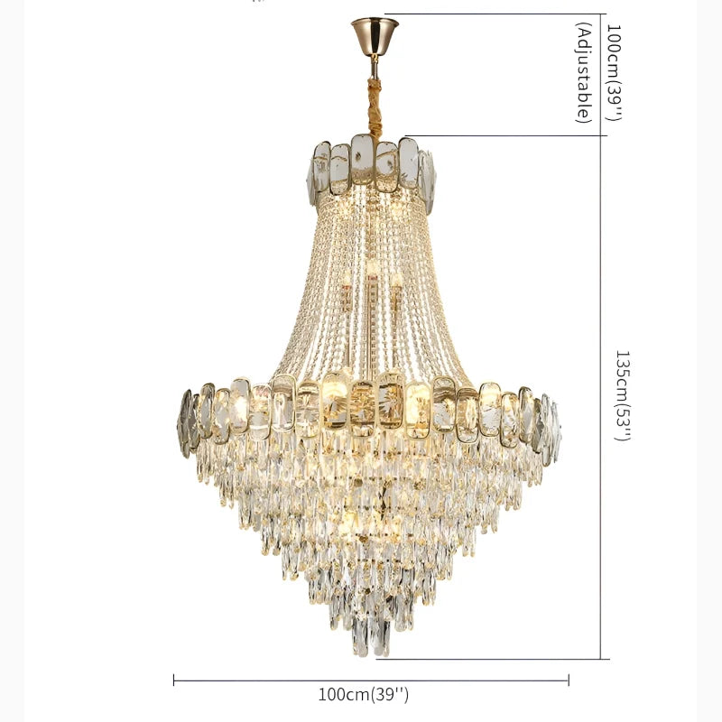 Yarrow Big Classic Crystal Chandelier - Chandeliers | Lucera Lighting