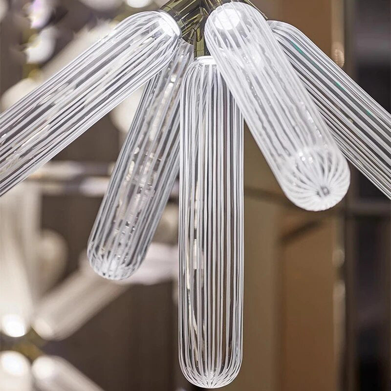 Zeal Glass Chandelier for Staircase - Chandeliers | Lucera Lighting