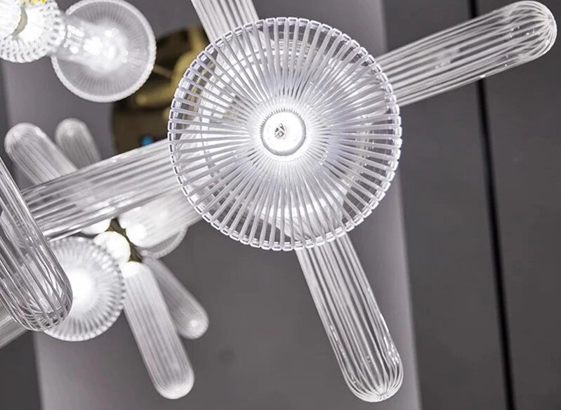 Zeal Glass Chandelier for Staircase - Chandeliers | Lucera Lighting