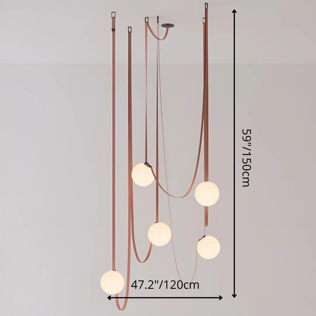Rune Belt Chandelier - Designer Glass Ball Pendant - Pendant Lights | Lucera Lighting