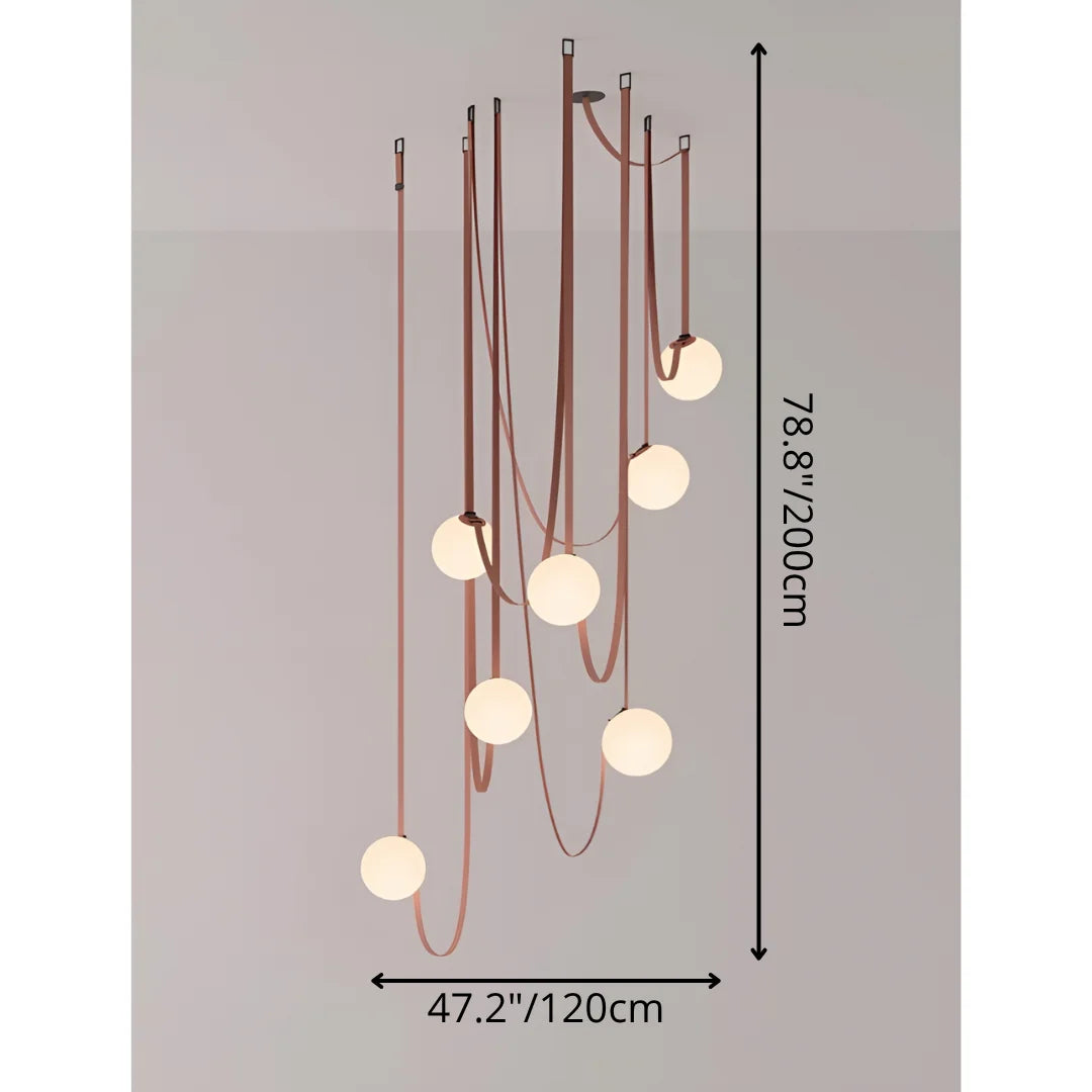 Rune Belt Chandelier - Designer Glass Ball Pendant - Pendant Lights | Lucera Lighting