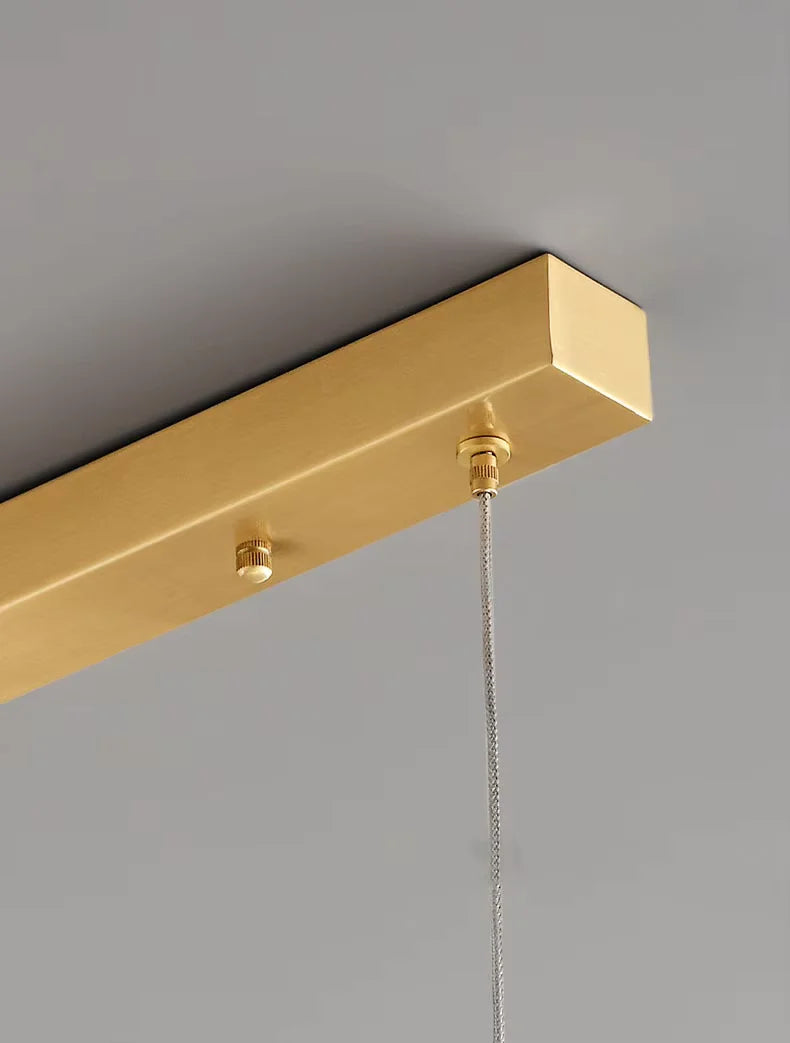 Icterine Modern Rectangle Copper Glass Chandelier - Pendant Lights | Lucera Lighting