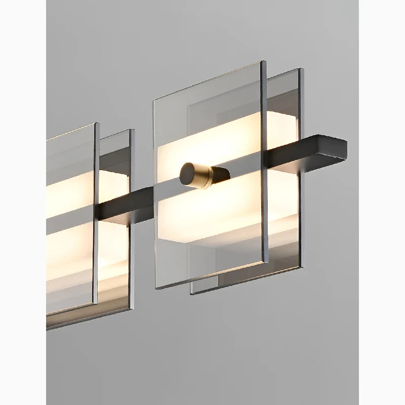 Icterine Modern Rectangle Copper Glass Chandelier - Pendant Lights | Lucera Lighting
