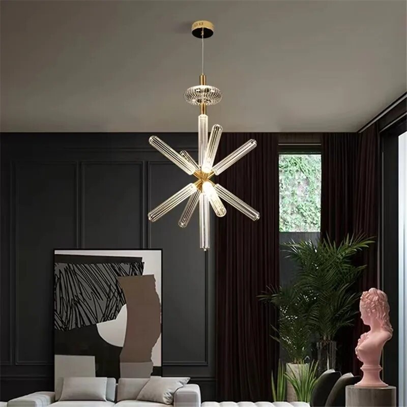 Zeal Glass Chandelier for Staircase - Chandeliers | Lucera Lighting