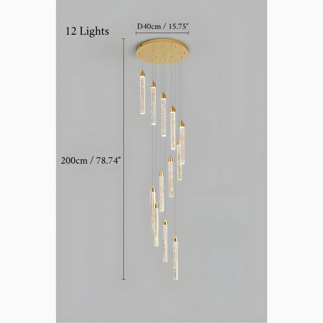 Chase Gold Crystal Pendant Light - Chandeliers | Lucera Lighting