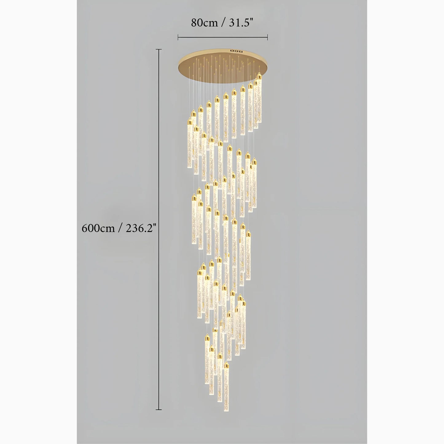 Chase Gold Crystal Pendant Light - Chandeliers | Lucera Lighting