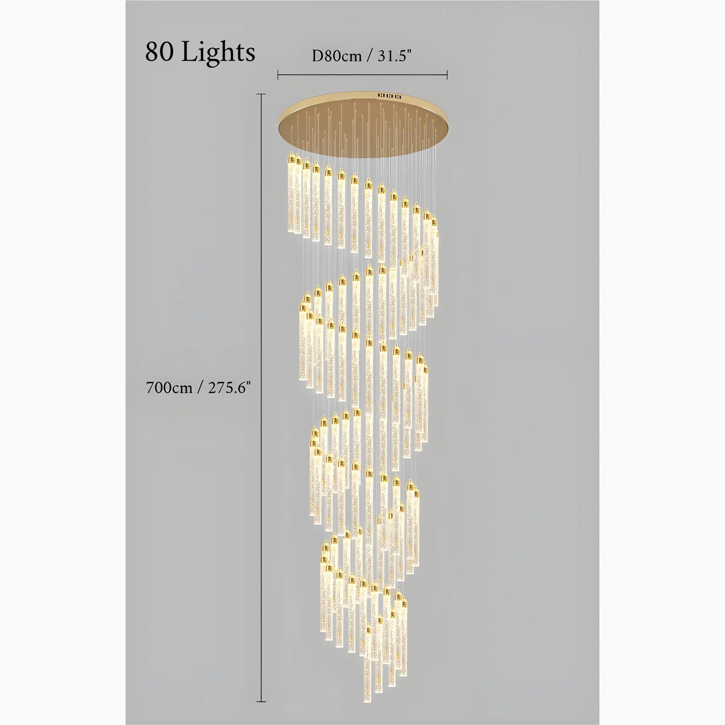 Chase Gold Crystal Pendant Light - Chandeliers | Lucera Lighting