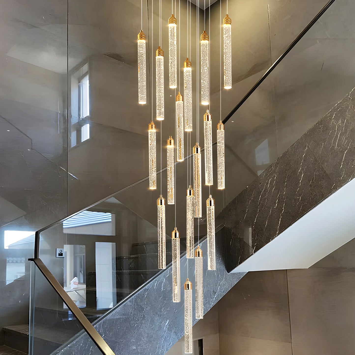 Chase Gold Crystal Pendant Light - Chandeliers | Lucera Lighting