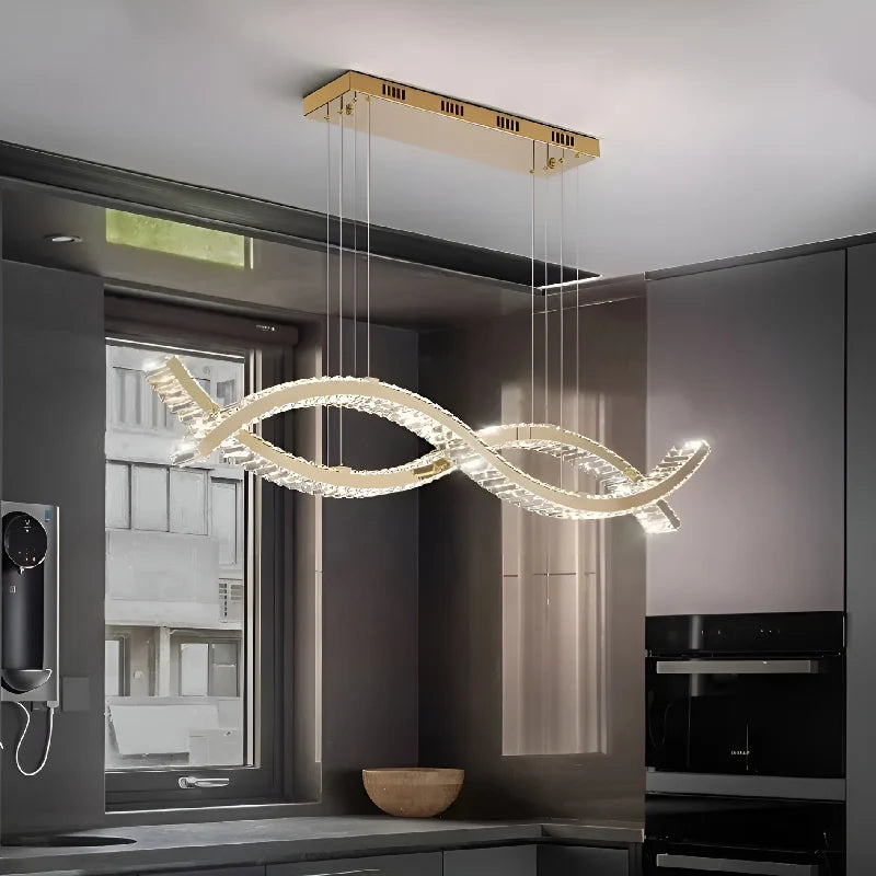Natt LED Chandelier Wave Design - Chandeliers | Lucera Lighting