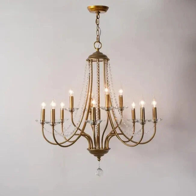 Crest Vintage Crystal Staircase Chandelier - Chandeliers | Lucera Lighting