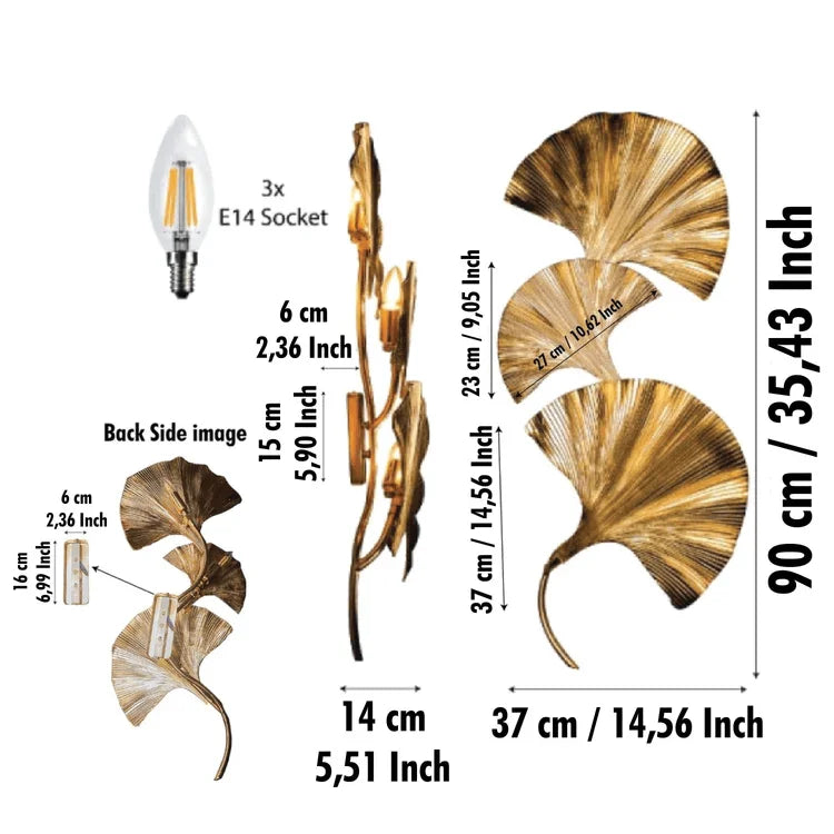 Niche Ginkgo Leaf Wall Lamp for Living Room - Wall Lights & Sconces | Lucera Lighting