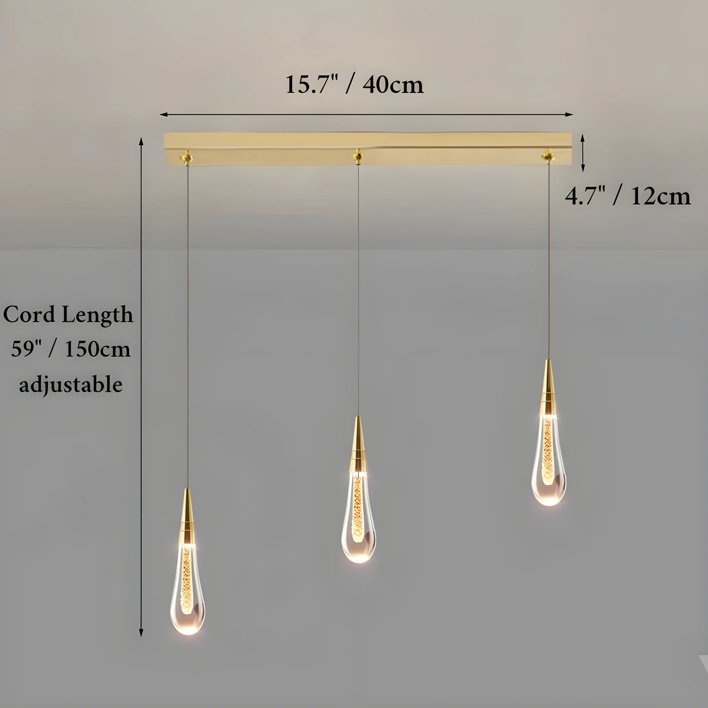 Blackthorn Water Drop Crystal Chandelier - Pendant Lights | Lucera Lighting