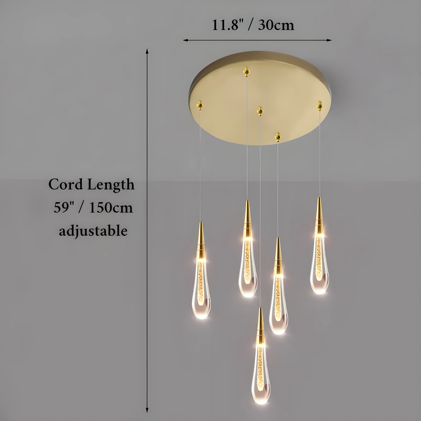 Blackthorn Water Drop Crystal Chandelier - Pendant Lights | Lucera Lighting
