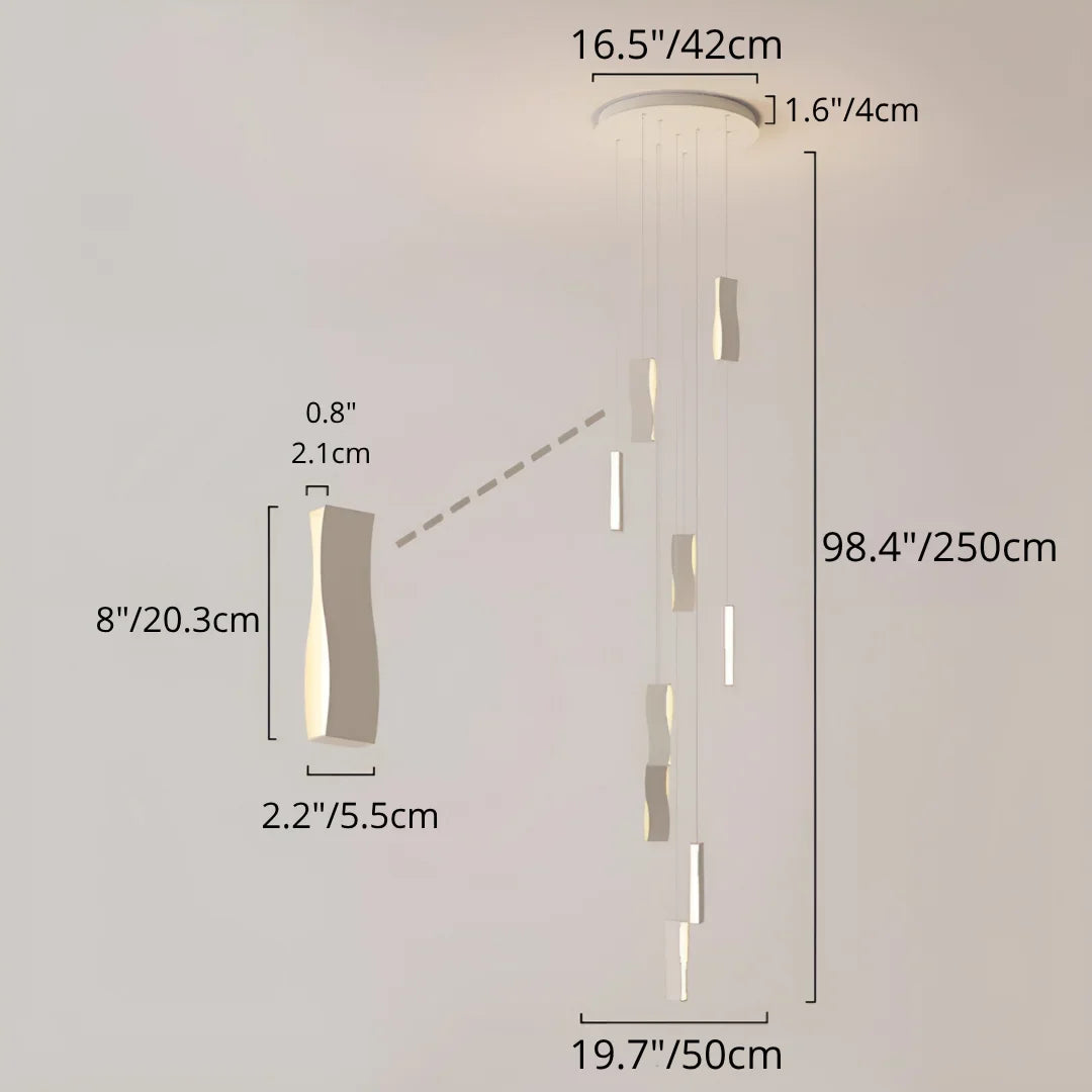 Reef Waveform Modern Staircase Chandelier - Chandeliers | Lucera Lighting