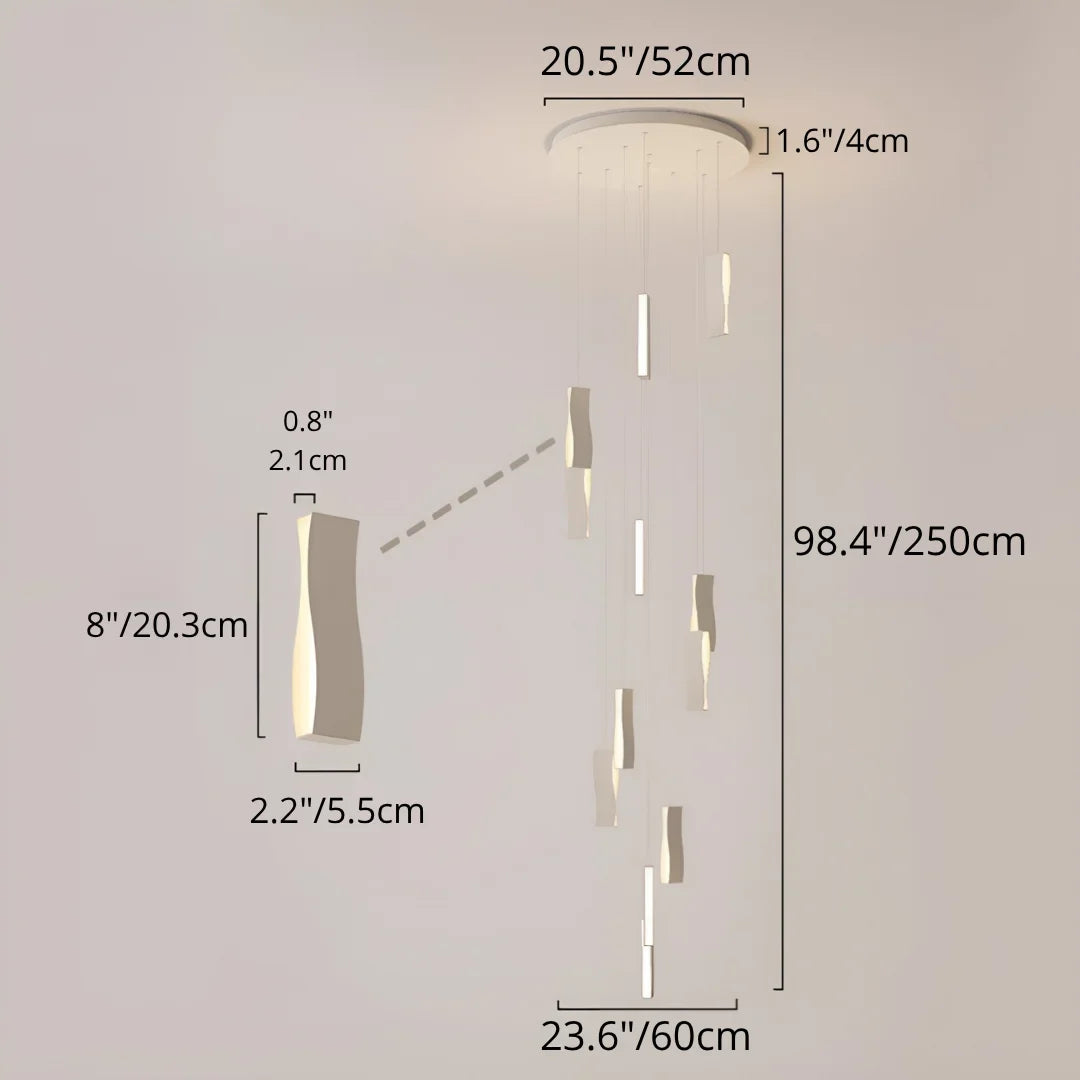 Reef Waveform Modern Staircase Chandelier - Chandeliers | Lucera Lighting