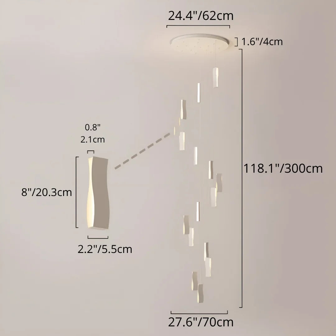 Reef Waveform Modern Staircase Chandelier - Chandeliers | Lucera Lighting