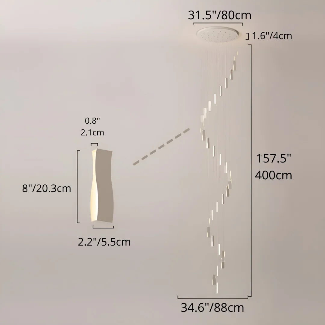 Reef Waveform Modern Staircase Chandelier - Chandeliers | Lucera Lighting