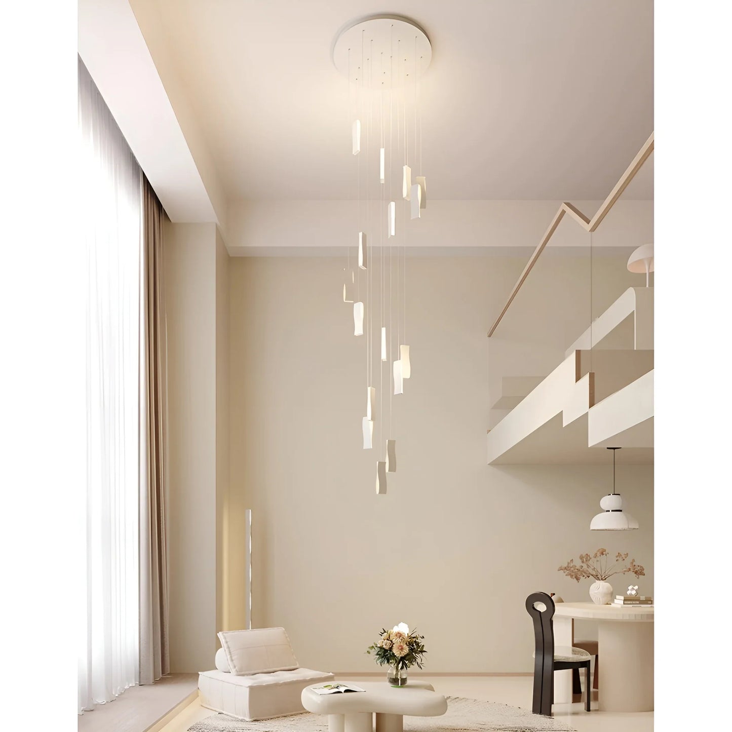 Reef Waveform Modern Staircase Chandelier - Chandeliers | Lucera Lighting