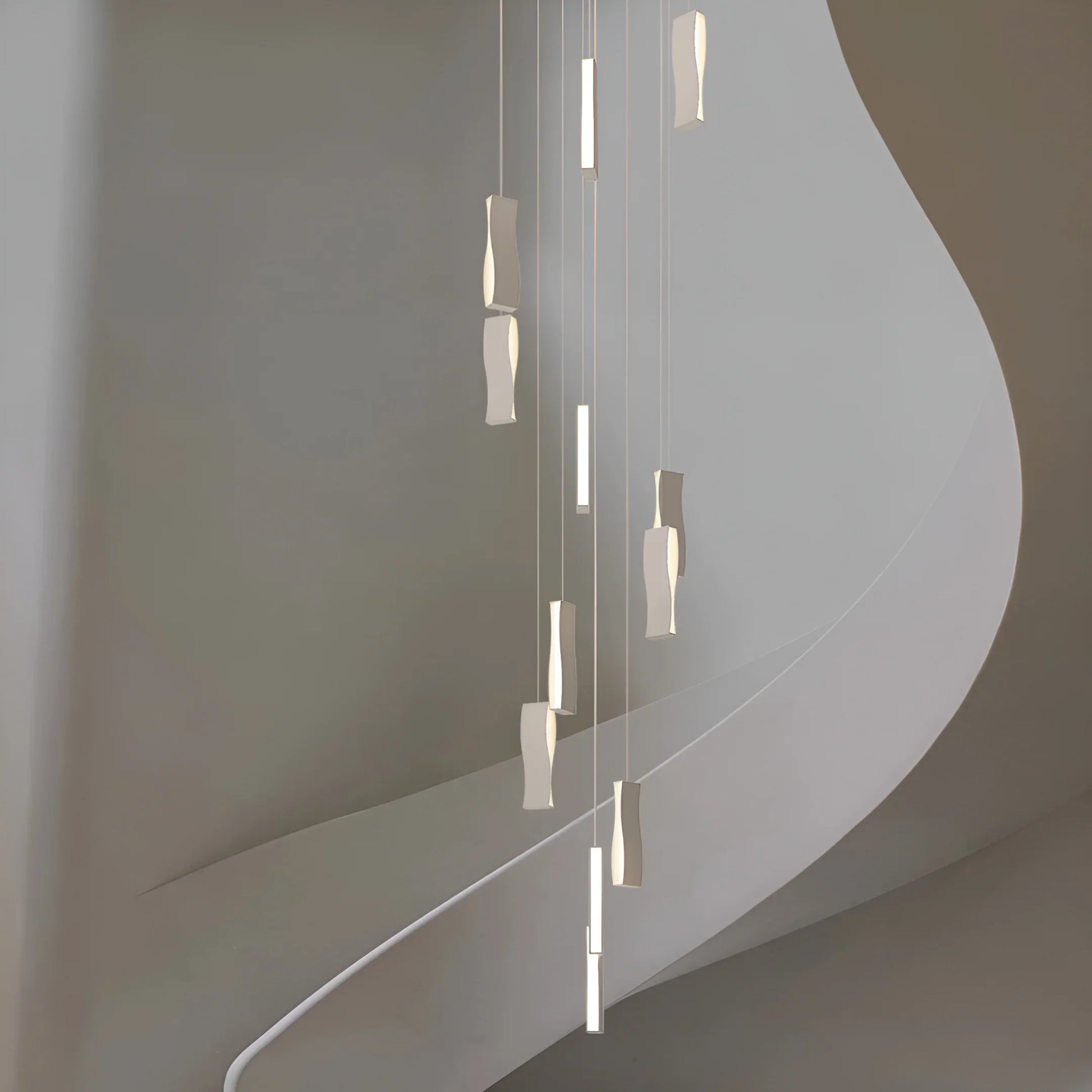 Reef Waveform Modern Staircase Chandelier - Chandeliers | Lucera Lighting