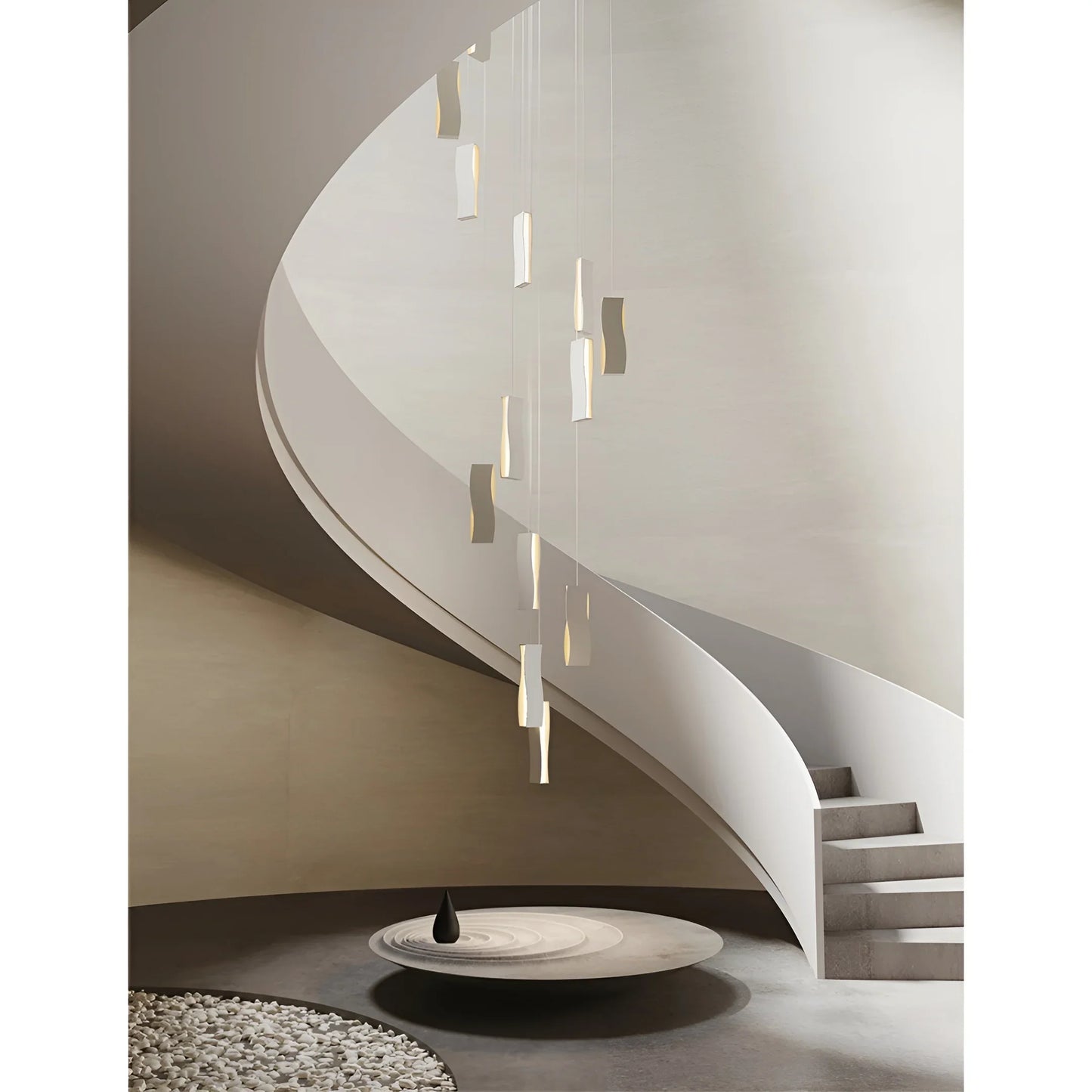 Reef Waveform Modern Staircase Chandelier - Chandeliers | Lucera Lighting