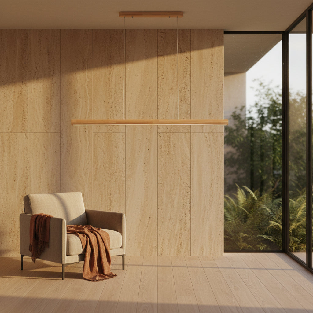 Xylo | Linear Pendant Lighting with Soft LED Light & Adjustable Height | Scandinavian Design for Cozy Interiors