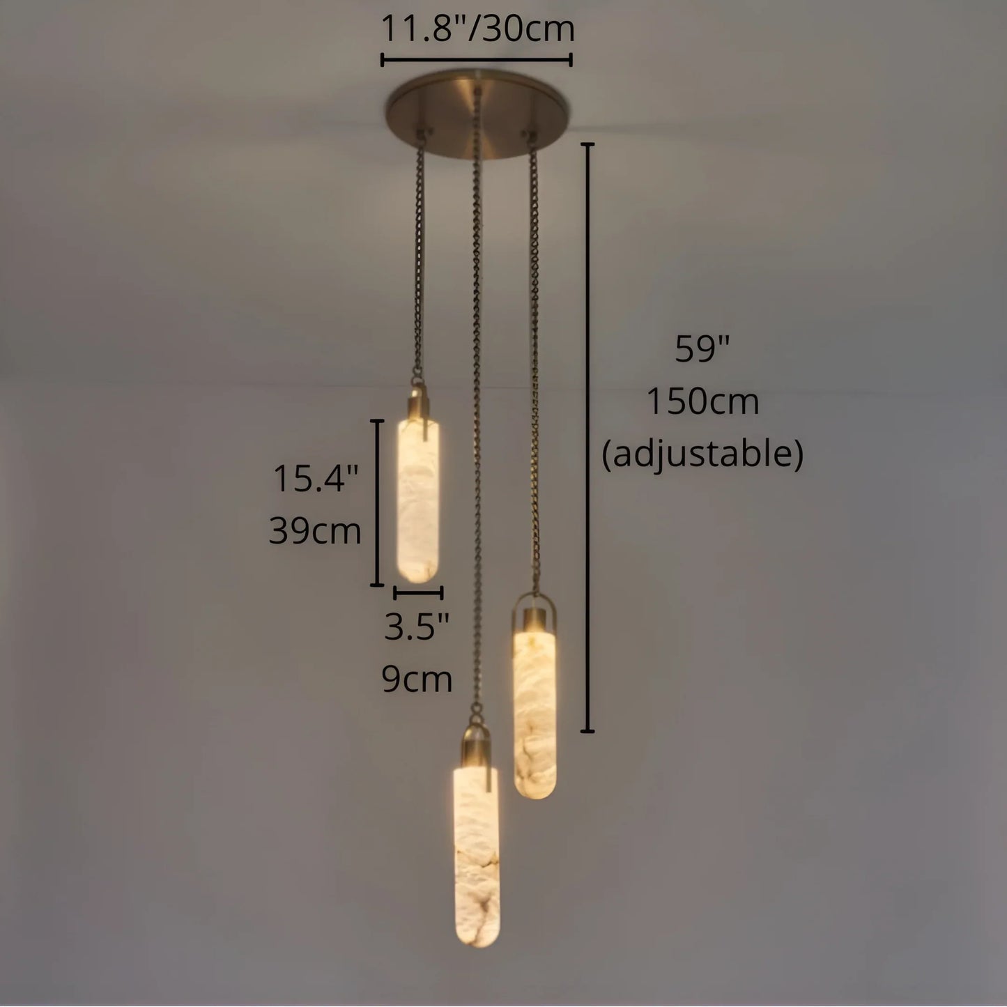 Gneiss Noctis Alabaster Staircase Pendant Chandelier - Pendant Lights | Lucera Lighting