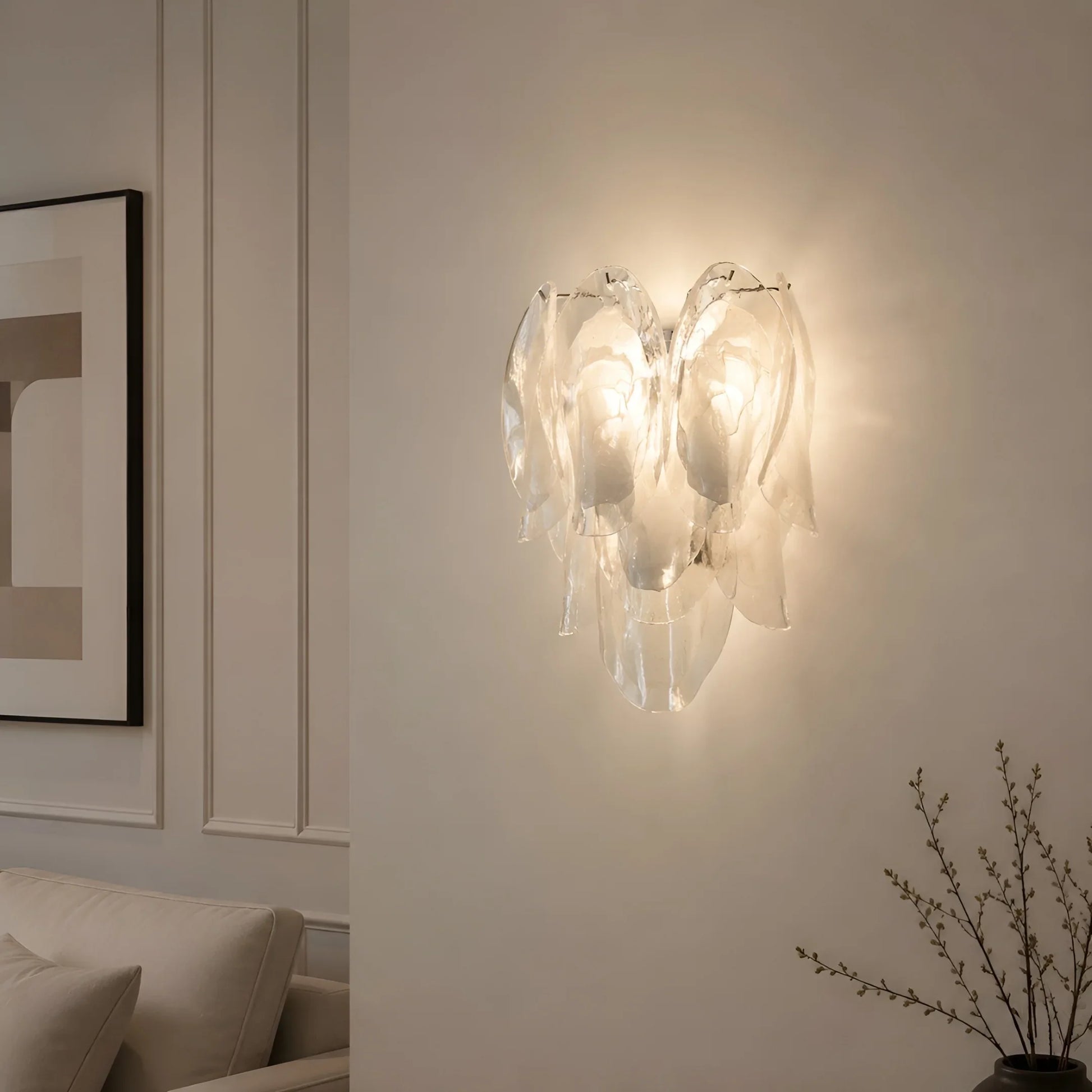 Carme Murano Glass Wall Sconce for Living Room - Wall Lights & Sconces | Lucera Lighting