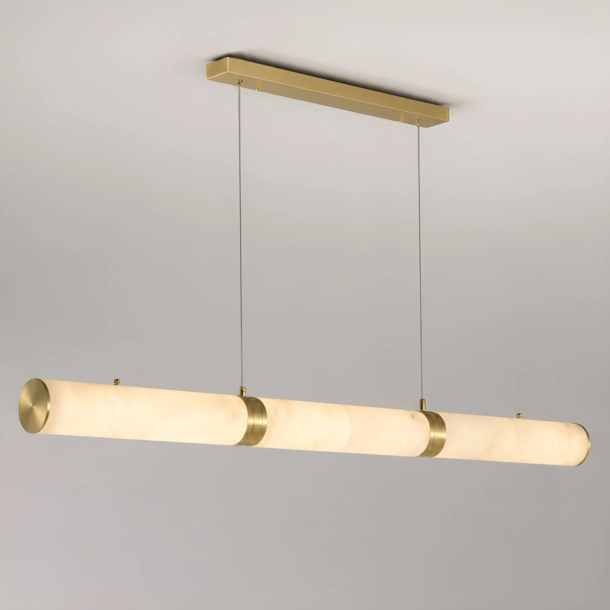 Mauve Linear Alabaster Tube Pendant Light - Pendant Lights | Lucera Lighting