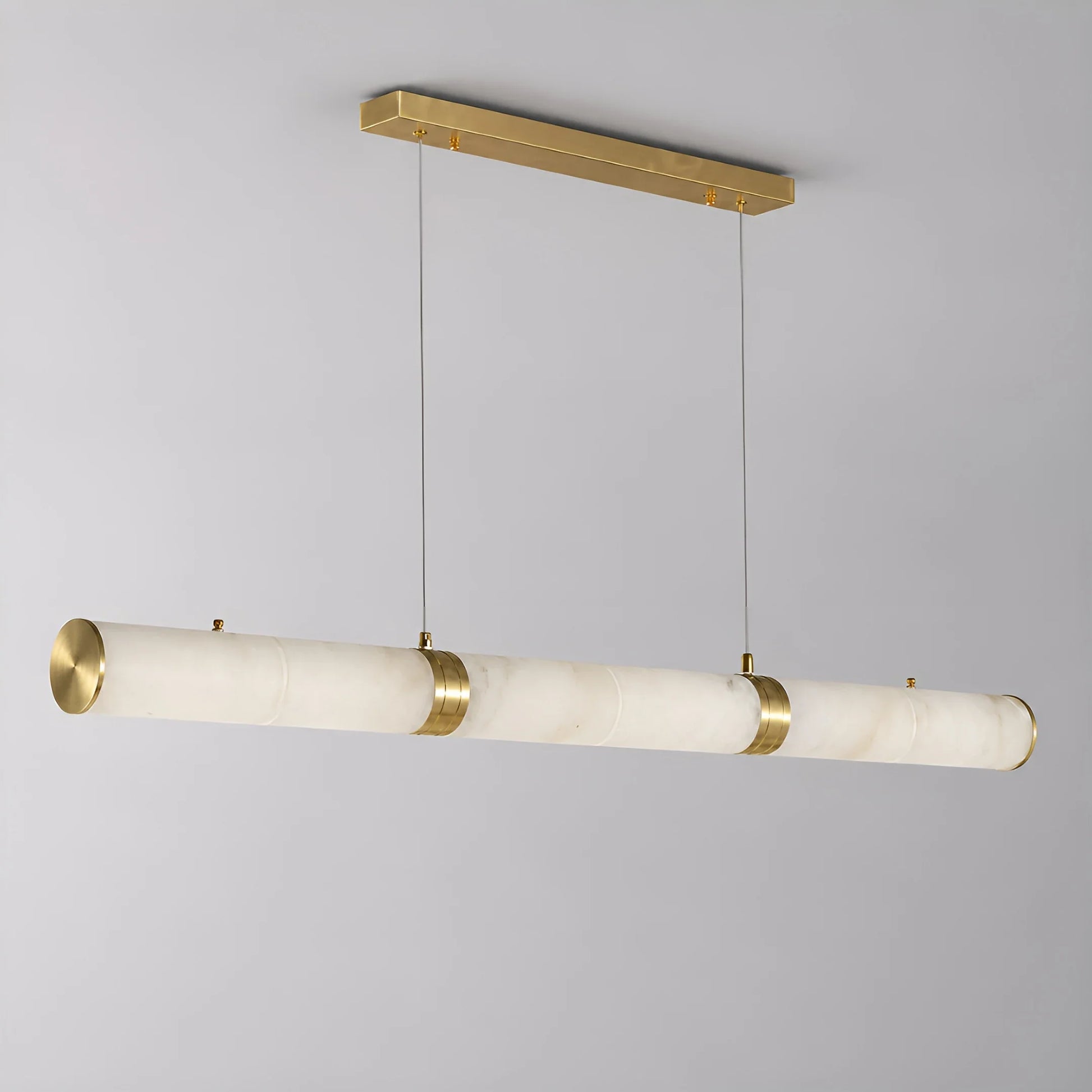 Mauve Linear Alabaster Tube Pendant Light - Pendant Lights | Lucera Lighting