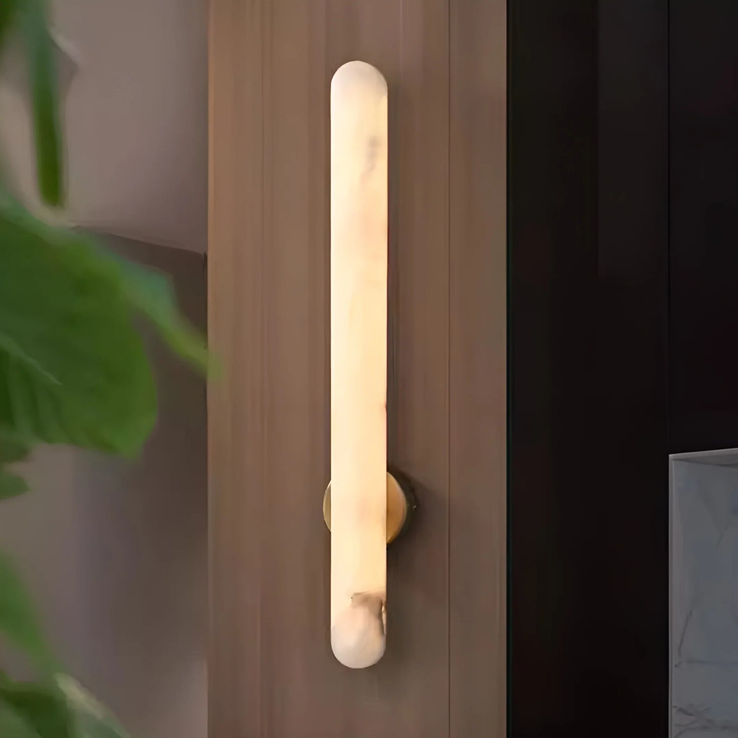 Cosmo Alabaster Vertical Wall Sconce - Luxury Ambient Light - Lamps | Lucera Lighting