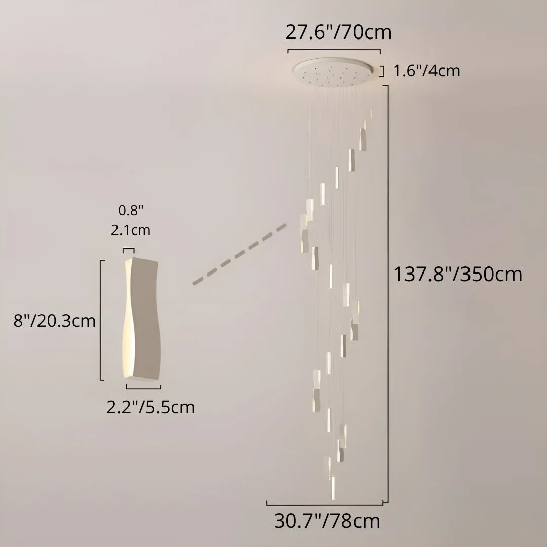 Reef Waveform Modern Staircase Chandelier - Chandeliers | Lucera Lighting