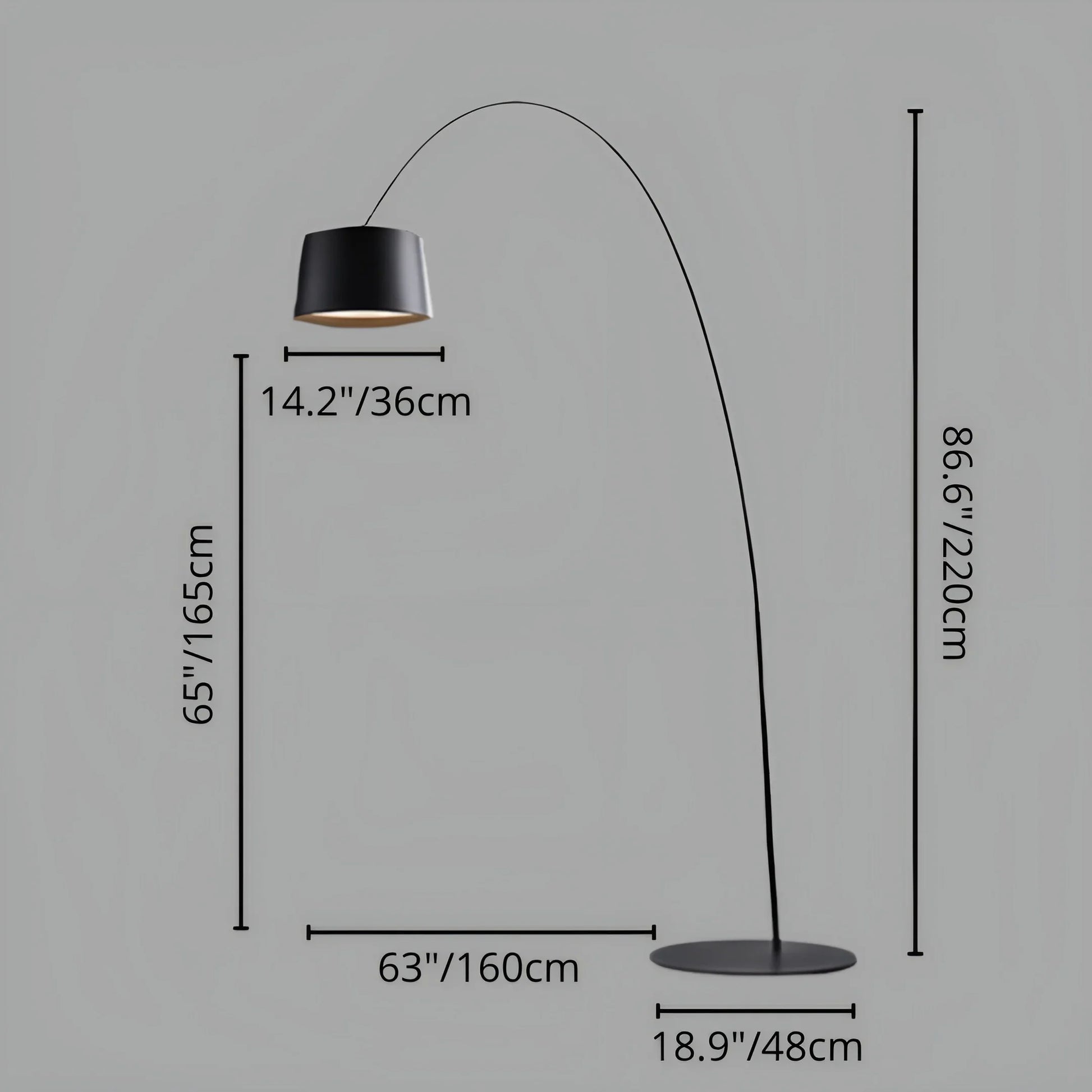 Gabbro Designer Arc Floor Lamp - Modern Minimalist Aluminum - Lamps | Lucera Lighting