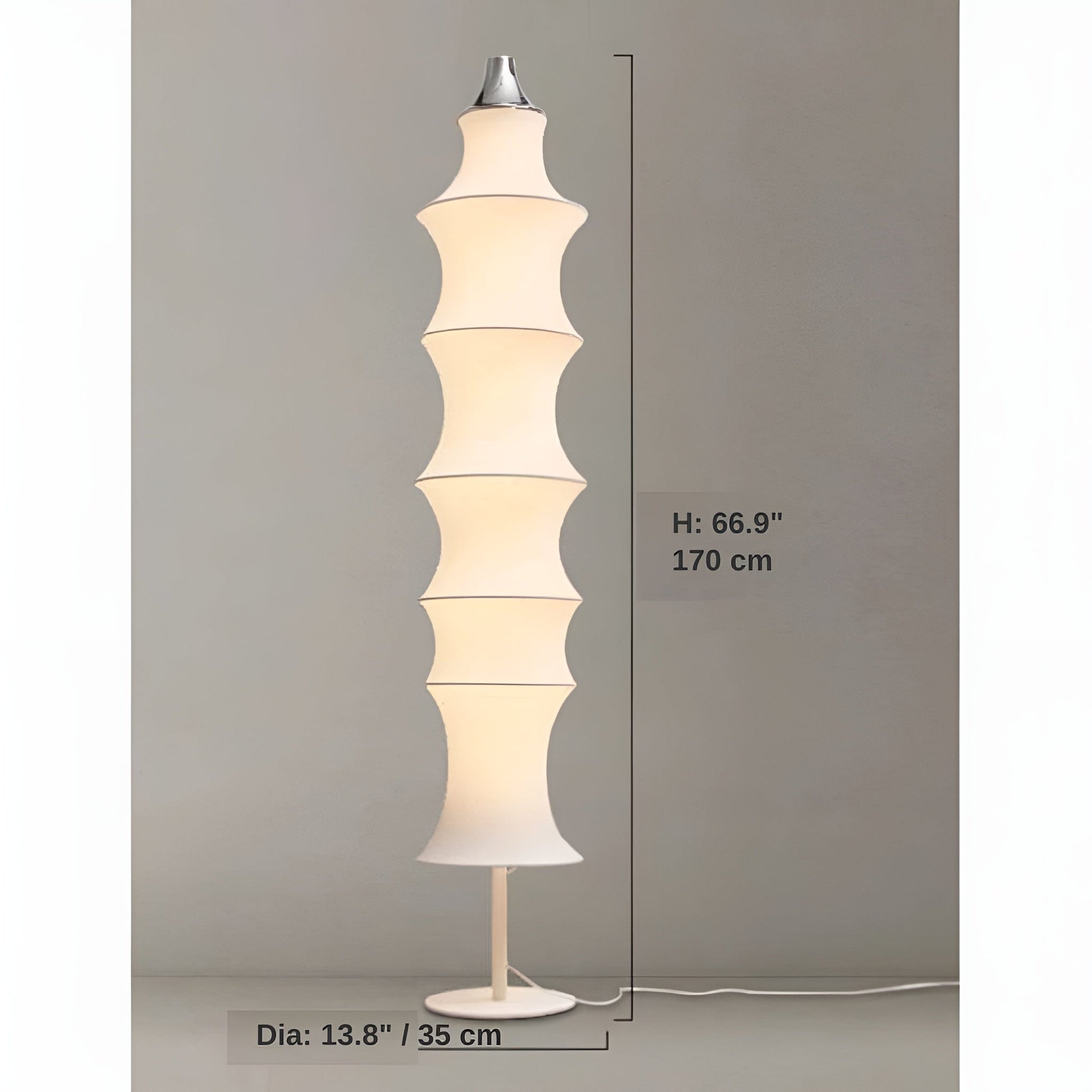 Aquamarine White Silk Modern Floor Lamp - Lamps | Lucera Lighting