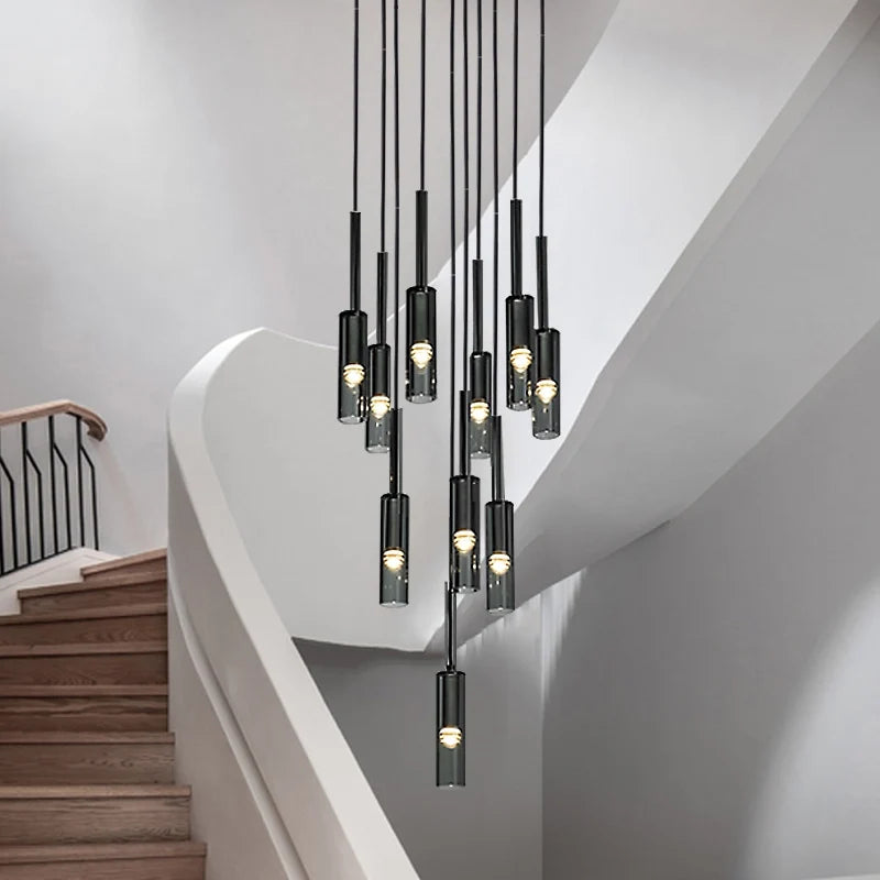 Rift Smoky Gray Crystal Pendant Chandelier 10 Lights - Pendant Lights | Lucera Lighting