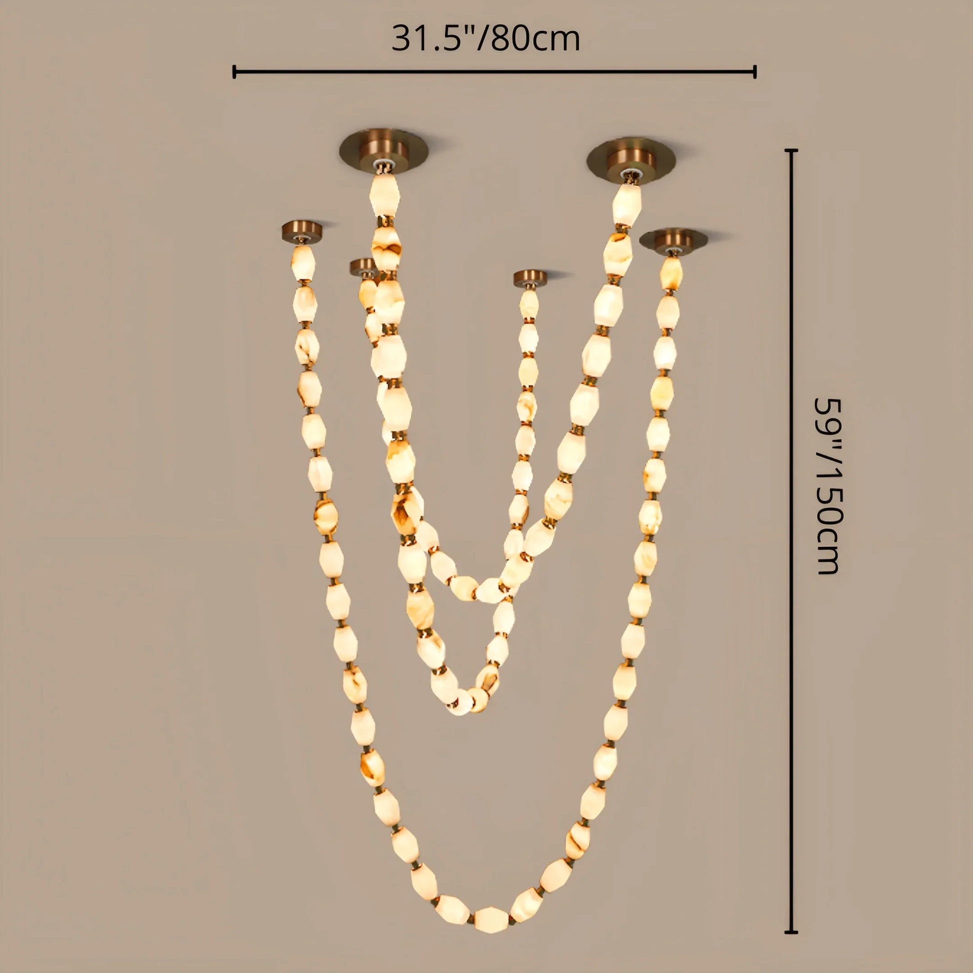 Beau Cloudstone Chain Chandelier - Italian Design - Chandeliers | Lucera Lighting