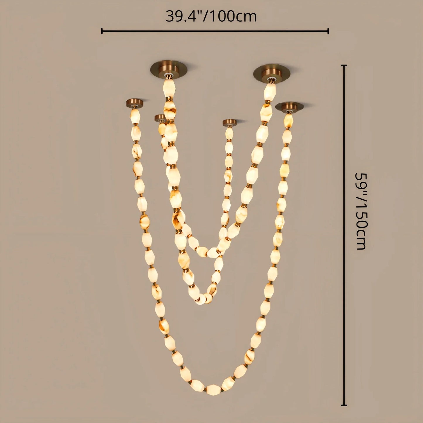 Beau Cloudstone Chain Chandelier - Italian Design - Chandeliers | Lucera Lighting