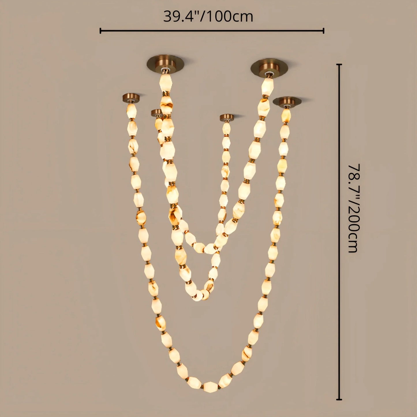 Beau Cloudstone Chain Chandelier - Italian Design - Chandeliers | Lucera Lighting